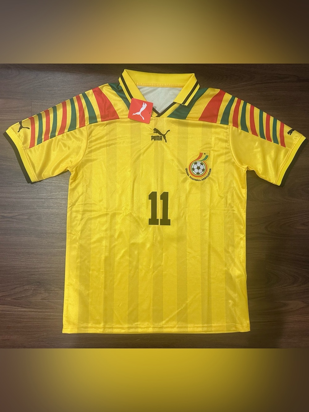 Ghana Black Stars Retro Kit Mohammed Ahmed Polo Classic Football Soccer Jersey